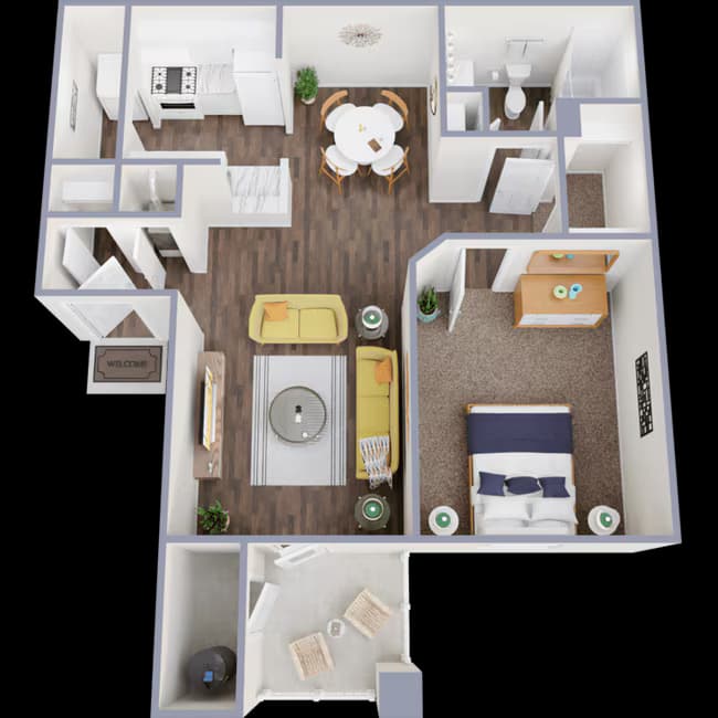 1 Bed • 1 Bath 02-1015 floor plan