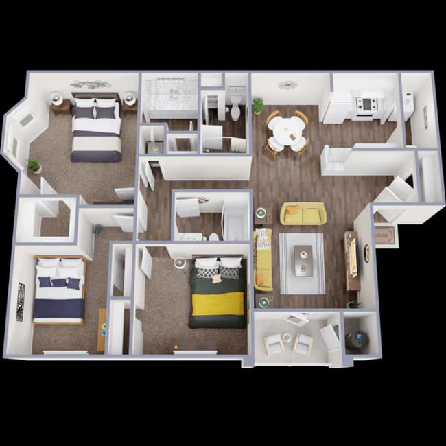 3 Beds • 2 Bath 02-2012 floor plan