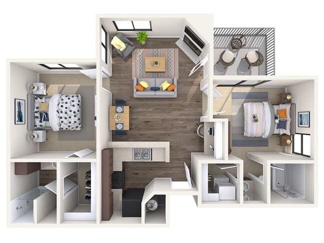2 Beds • 2 Bath 1116 floor plan