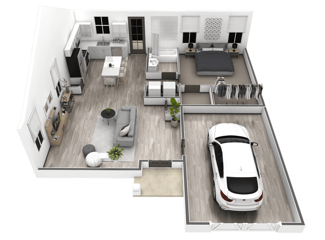1BR Garden 1061 floor plan