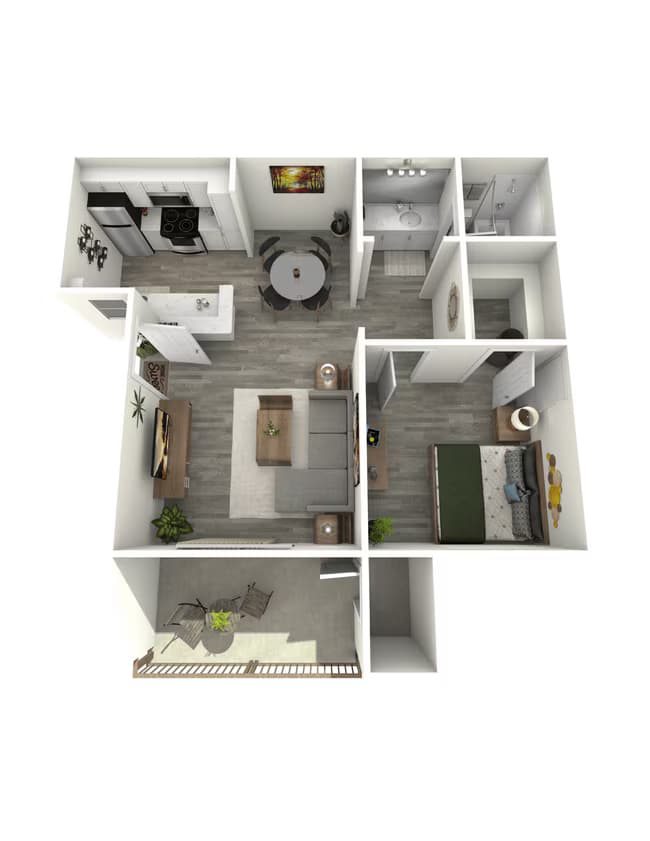 One Bedroom, One Bath 2071 floor plan