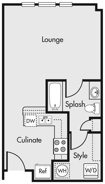 Studio • 1 Bath 235A floor plan