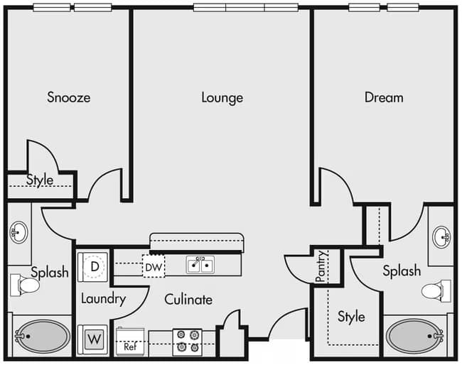 Two Bedroom D1 248C floor plan