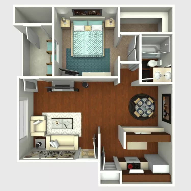 1BR/1BA 2014 floor plan