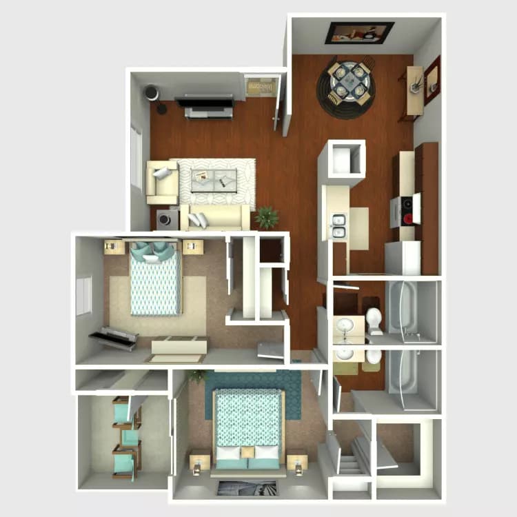 2 Bed 2 Bath B 2125 floor plan