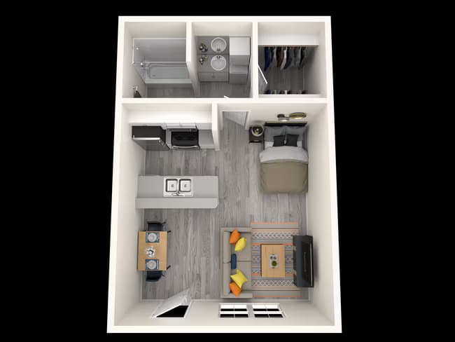 Studio • 1 Bath E-121 floor plan
