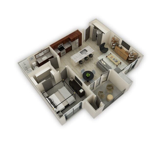 1 Bed • 1 Bath 166 floor plan