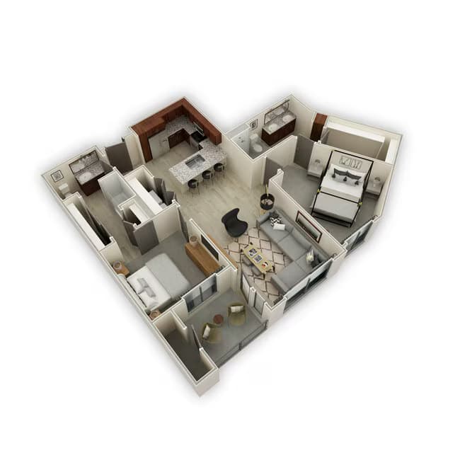 2 Beds • 2 Bath 104 floor plan