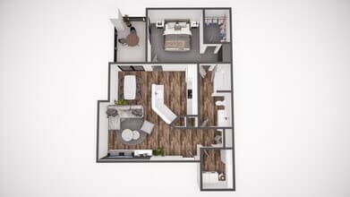 1x1 819sf Classic 2108 floor plan