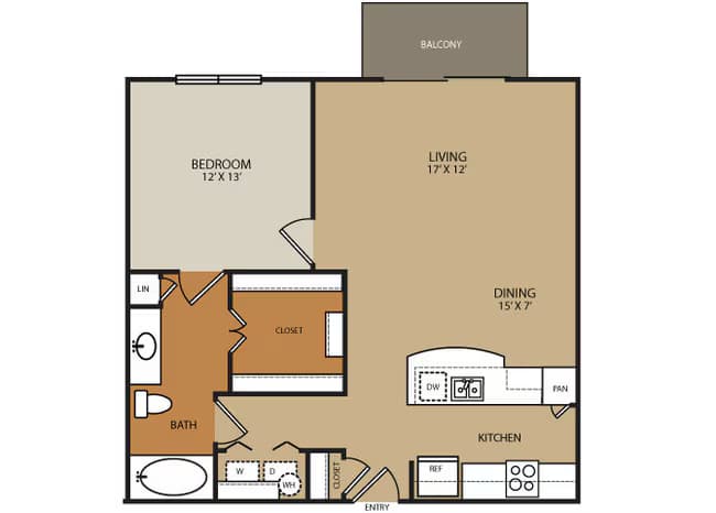 1 Bed • 1 Bath 2054 floor plan