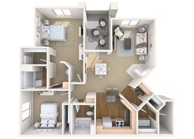 2 Beds • 2 Bath 302 floor plan