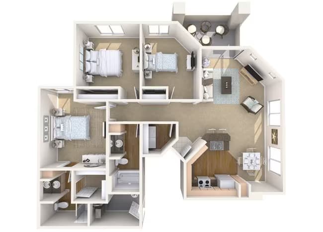 3 Beds • 2 Bath 327 floor plan