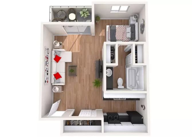 Studio 384 floor plan