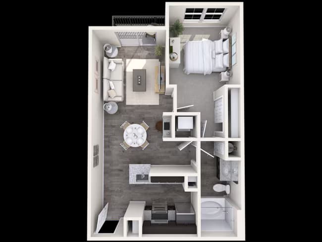 1 Bed • 1 Bath D-1069 floor plan
