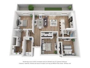 3 Beds • 2 Bath 1056 floor plan