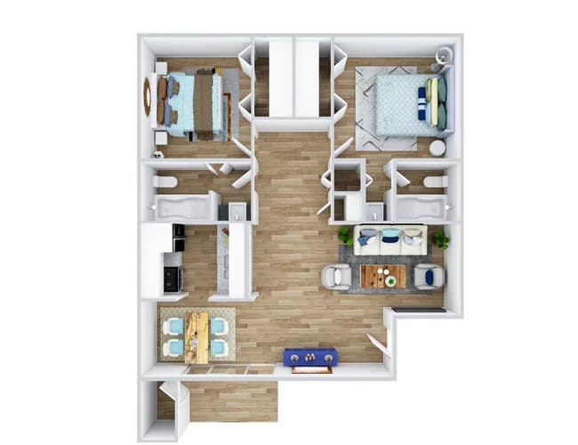 2 Bed - 2 Bath 0246 floor plan