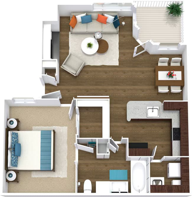 1 Bed • 1 Bath 3065 floor plan