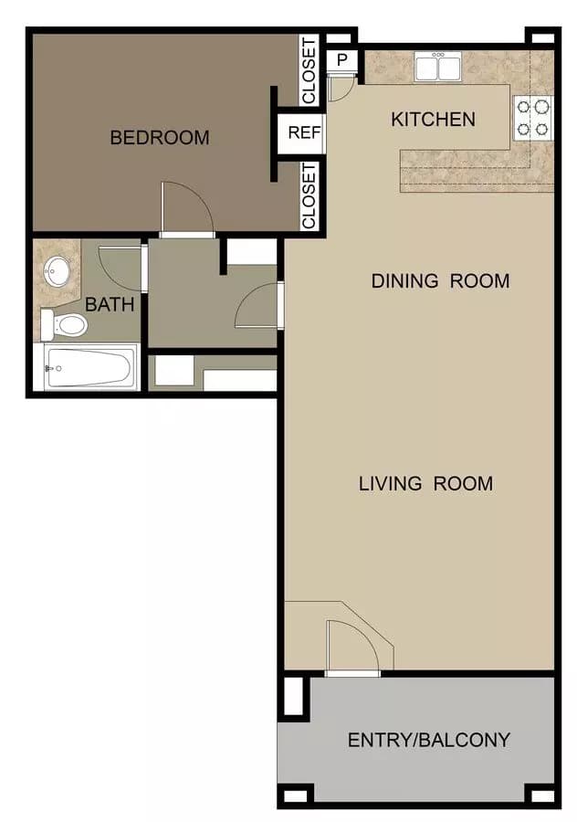 1 Bed • 1 Bath N209 floor plan