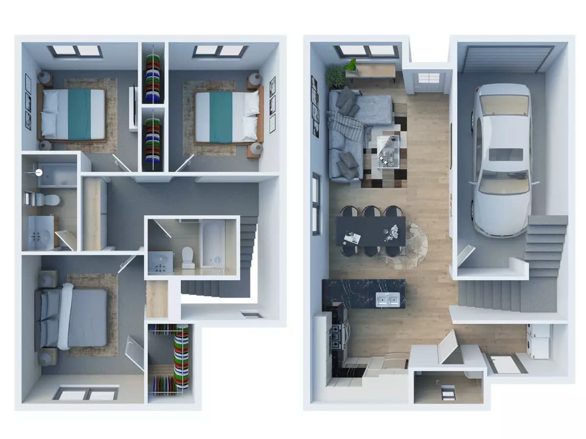 3 Beds • 2 Baths 803 floor plan