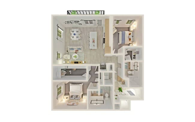 2 Beds • 2 Bath 2078 floor plan