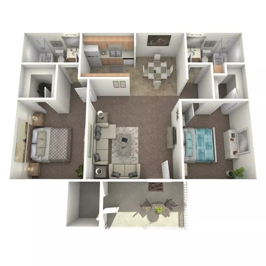 2x2 WD - G 901 floor plan