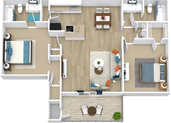 2 Bedroom 149N floor plan
