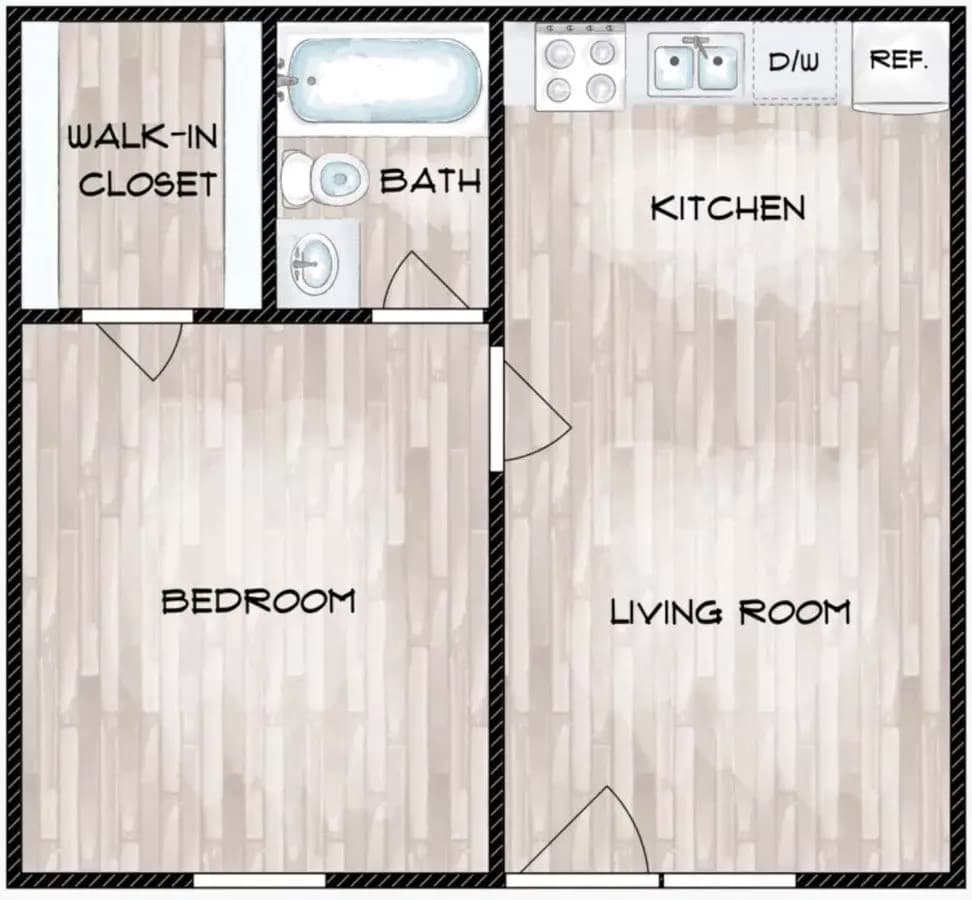 One Bedroom floor plan