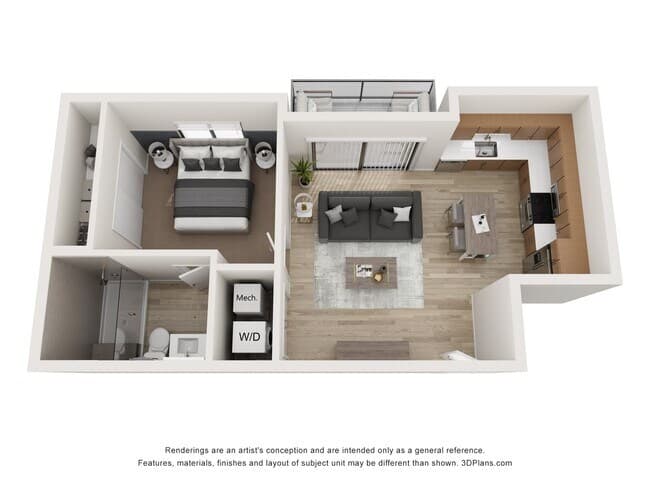 1 Bed • 1 Bath 240 floor plan