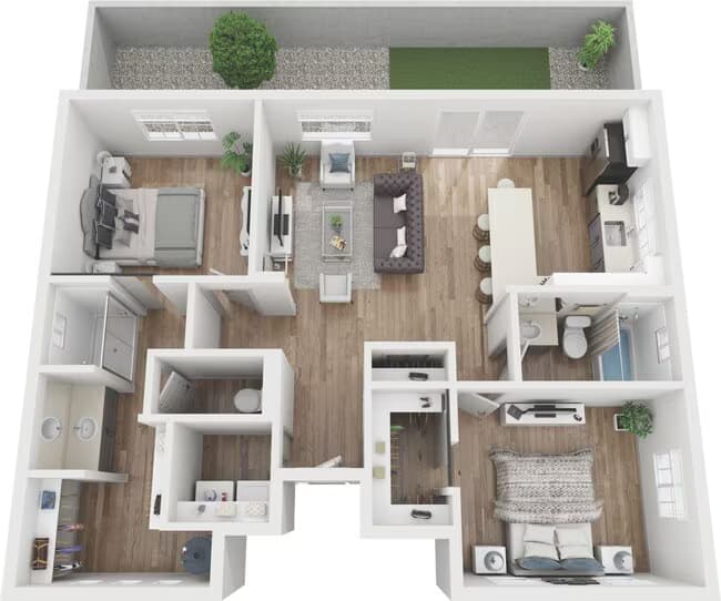 2 Beds • 2 Bath 050 floor plan