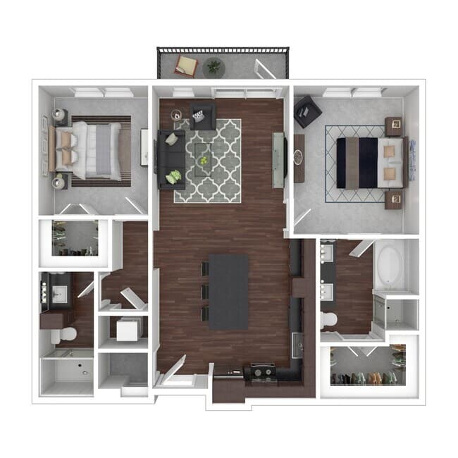 2 Beds • 2 Bath 1216 floor plan
