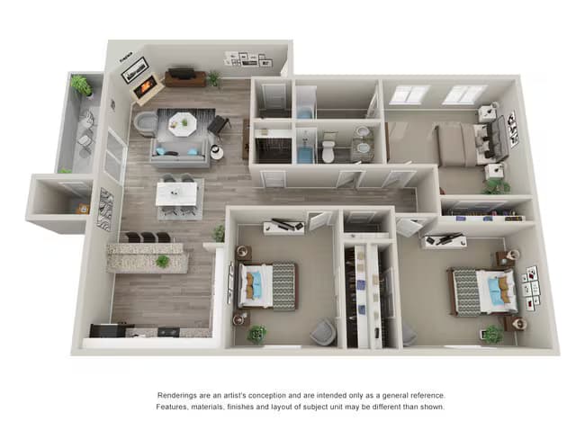 3 Bed 2 Bath 2118-2 floor plan