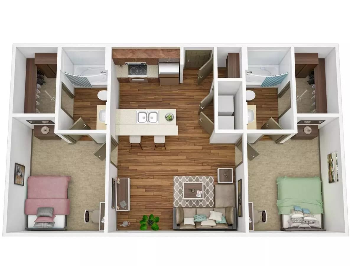 2BR/2BA - Silver Standard floor plan
