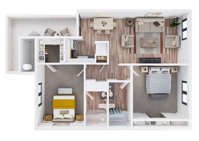 2 Bed - 2 Bath 267 floor plan