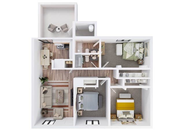 3 Bed - 2 Bath 156 floor plan
