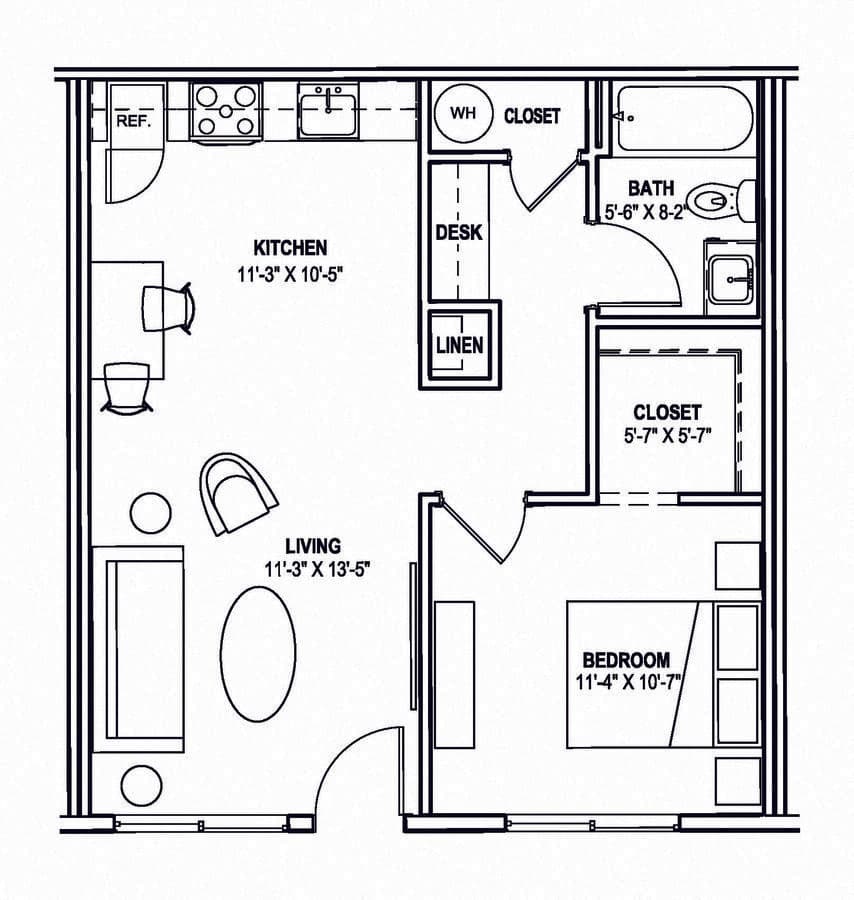 1 Bedroom 2311 floor plan