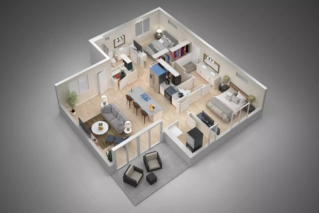 Two Bedroom 043 floor plan