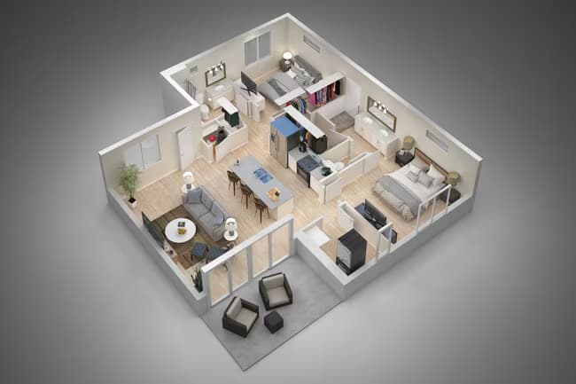 Two Bedroom 203 floor plan