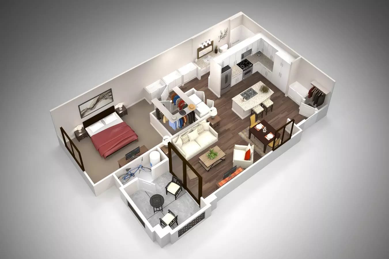 1 Bed/1 Bath 2021 floor plan