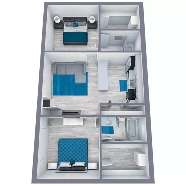 2 Beds • 2 Bath 1176 floor plan