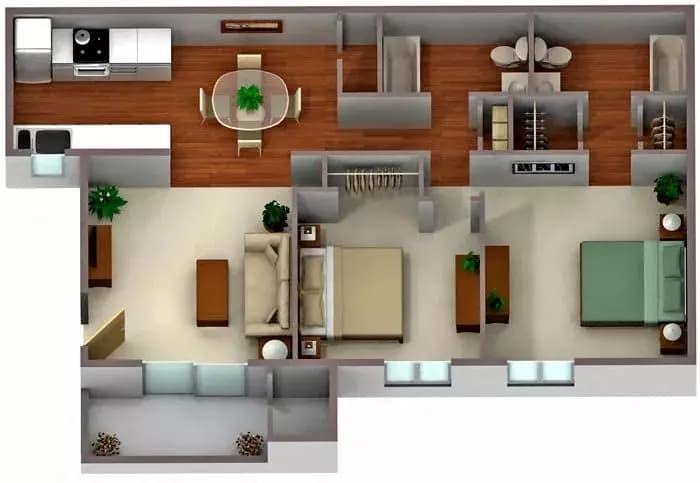 2x2 Classic 2064 floor plan