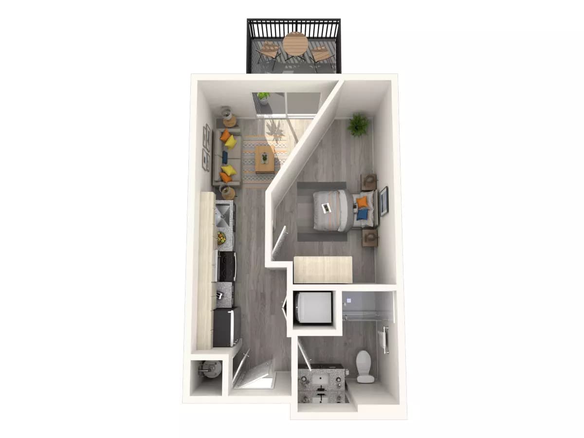 B1 - 1 Bedroom 1 Bathroom 261 floor plan