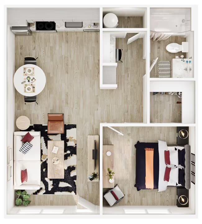 1 Bedroom 1107 floor plan