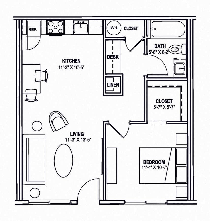 1 Bedroom 3116 floor plan