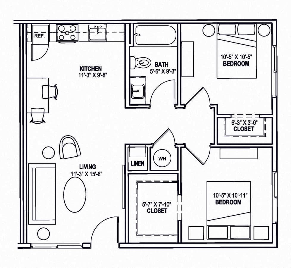 2 Bedroom 4324 floor plan