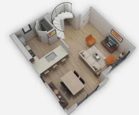 1 Bed • 1 Bath 287 floor plan