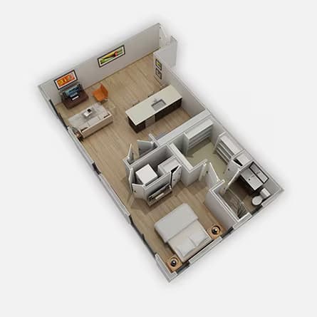 Studio • 1 Bath 215 floor plan