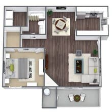 A1: 1 Bed 1 Bath 1L3060 floor plan