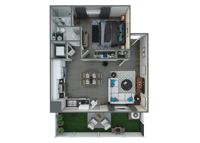1 Bed • 1 Bath 058 floor plan