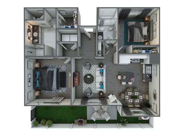 2 Beds • 2 Bath 182 floor plan
