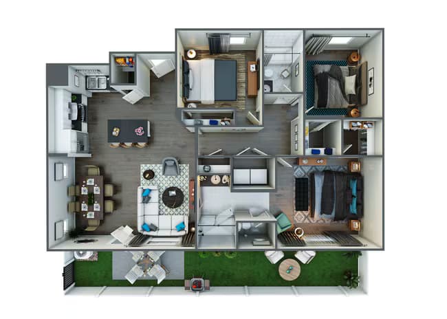 3 Beds • 2 Bath 103 floor plan